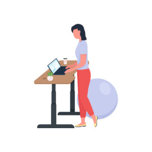 woman using a standing desk for a healthier lifestyle
